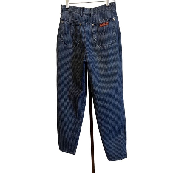 1980s Vintage Bon Jour Denim Pleated Front PinStripe Jeans - Picture 9 of 15